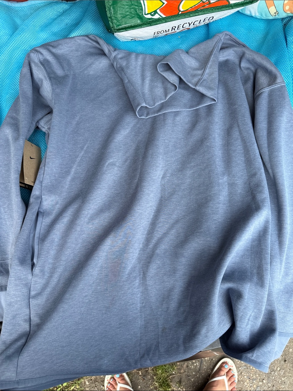Nike Maternity Light Gray Performance Pullover with Swoosh - Picture 3 of 4